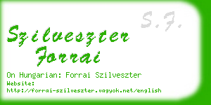 szilveszter forrai business card